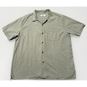 VATPAVE Mens Size XXL Green Button Up Short Sleeve Shirt‎ Club Cuban